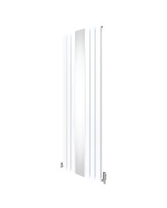 Heizkörper mit Spiegel & Chrom Thermostatventile - 1800mm x 565mm – Weiß