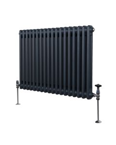 Traditionell 2-kolumns radiator - 600 x 832 mm – Antracitgrå