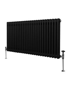 Traditionell 2-kolumns radiator - 600 x 1192 mm – Svart