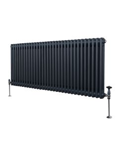 Traditionell 2-kolumns radiator - 600 x 1462 mm – Antracitgrå