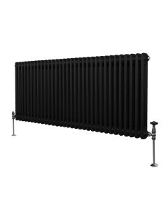 Traditionell 2-kolumns radiator - 600 x 1462 mm – Svart