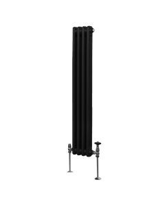 Traditionell 2-kolumns radiator - 1500 x 202 mm – Svart