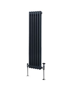 Traditionell 2-kolumns radiator - 1500 x 292 mm – Antracitgrå