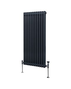 Traditionell 2-kolumns radiator - 1500 x 562 mm – Antracitgrå