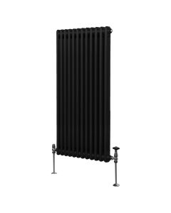 Traditionell 2-kolumns radiator - 1500 x 562 mm – Svart