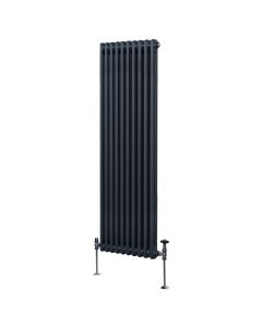 Traditionell 2-kolumns radiator - 1800 x 472 mm – Antracitgrå
