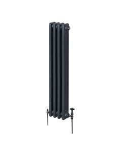Traditionell 3-kolumns radiator - 1500 x 202 mm – Antracitgrå