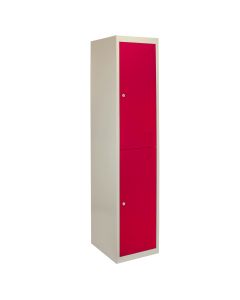 Spind Metall - 2 Türen, Flachverpackt, Rot