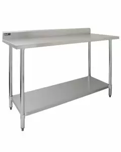 KuKoo RVS Werktafel met Opstaande Rand en Bodemschap 150cm