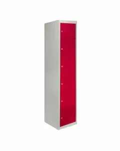 Förvaringsskåp i Metall, 6 x Röda Dörrar 