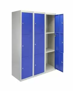 3 x Förvaringsskåp i Metall – 3 Dörrar, Blå