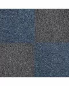 Losetas de Moqueta Negro Carbón y Azul Oscuro 2 Pack de 20 Losetas 10m2
