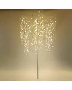 Salice Piangente Luminoso a LED - 240cm - Bianco - Luci Calde