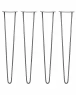 4 Pieds de Table en Epingle à Cheveux - 71cm - 2 Tiges - 10mm